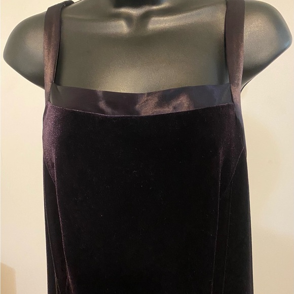 👗➕CDC Caren Desire’e Company Velvet Criss-Cross Back Maxi Dress. Sz 14 - Picture 5 of 10